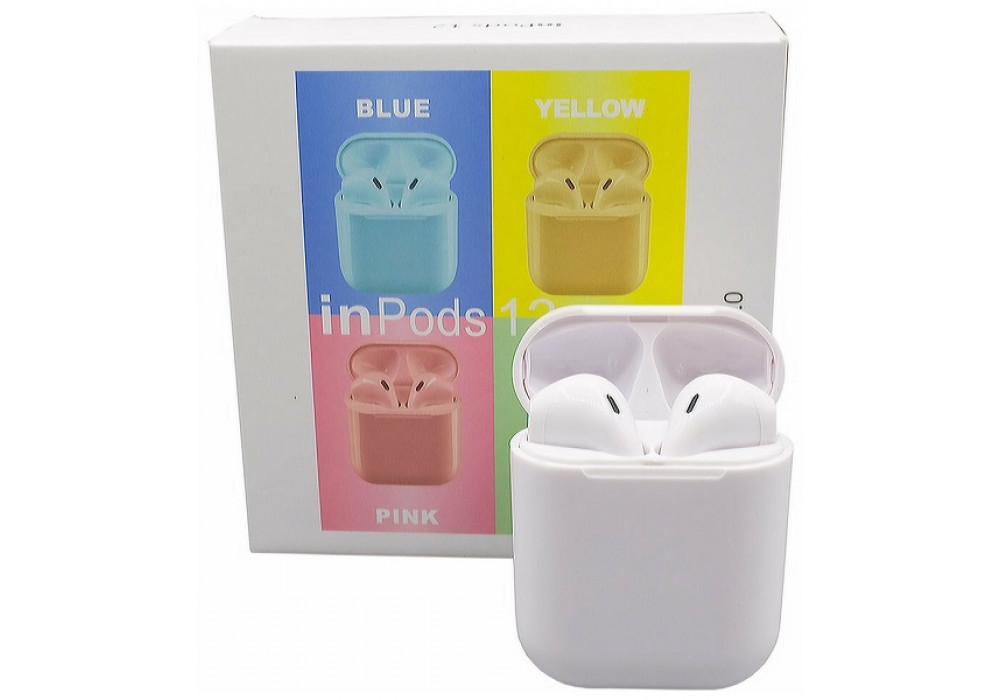 Наушники BT,InPods i12 CASE TWS,сенсор,белый