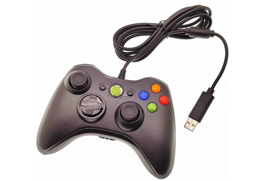 Джойстик Xbox 360 Black проводной