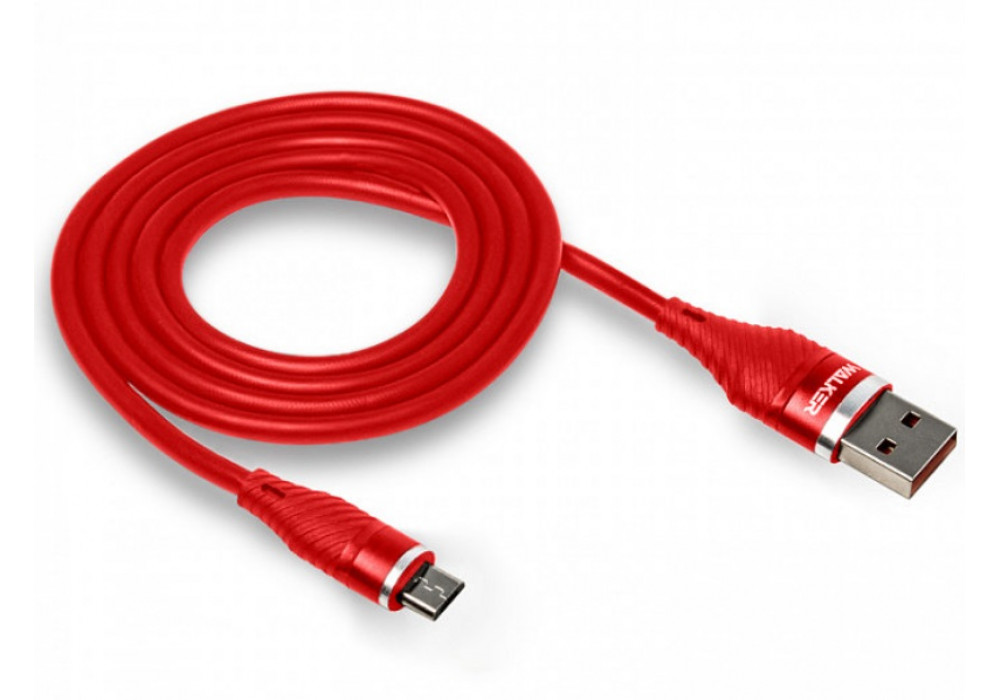 Шнур USB/TYPE-C WALKER C735 (3.1A) прорезиненный,красный