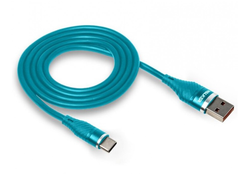 Шнур USB/TYPE-C WALKER C735 (3.1A) прорезиненный,синий