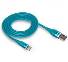 Шнур USB/TYPE-C WALKER C735 (3.1A) прорезиненный,синий