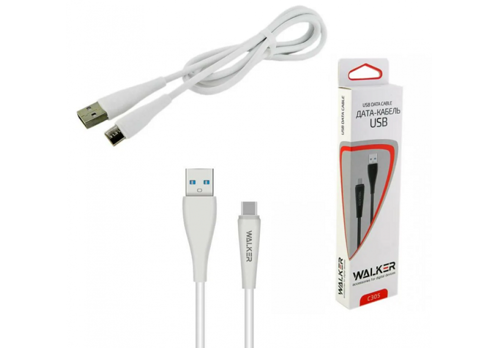 Шнур USB/TYPE-C WALKER C305,белый