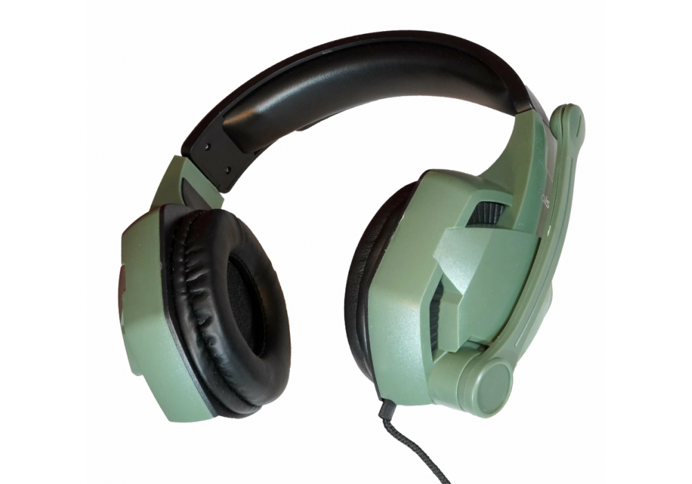 Гарнитура FaisON HP-8, Force, Jack 3.5мм, 1.7 м, чёрно-зелёная
