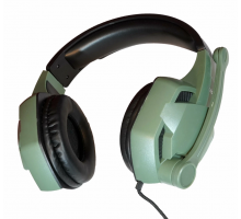 Гарнитура FaisON HP-8, Force, Jack 3.5мм, 1.7 м, чёрно-зелёная