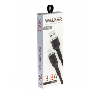 Шнур USB/TYPE-C WALKER C795 (3.3A) прорезиненный, черный