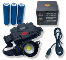 Фонарь налоб BL-8077-P160 Zoom+PowerBank 3/18650 microUSB