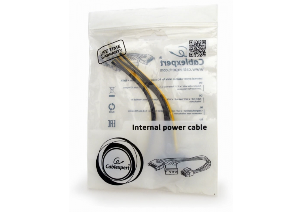 Разветвитель питания Cablexpert CC-PSU-82, Molex+SATA->PCI-Express 8pin, для подключения в/к PCI-Е (