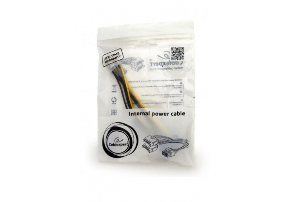 Разветвитель питания Cablexpert CC-PSU-83, 2xSATA->PCI-Express 8pin, для подключения в/к PCI-Е (8pin