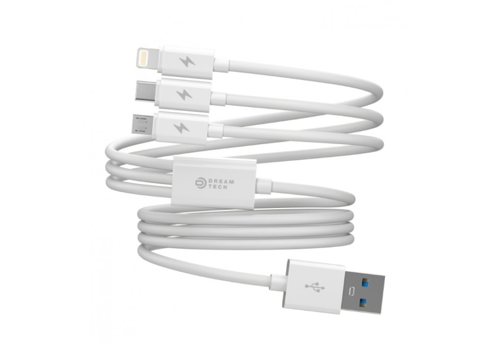 Шнур USB 3в1 micro/iphone/type-c V3 DREAM