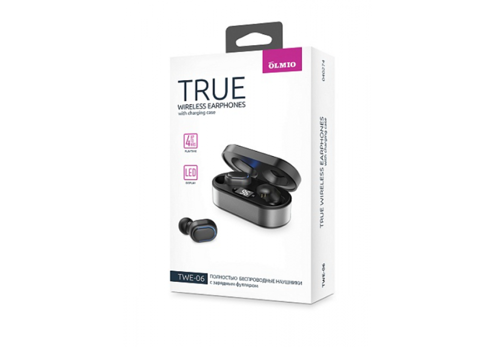 Наушники BT,Partner/Olmio True TWE-06,серый