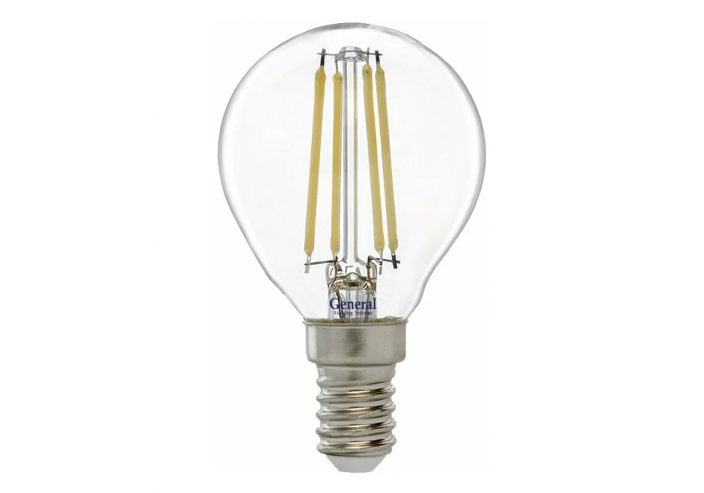 Лампа LED филамент G45 E14 7W 4500K GE 647900