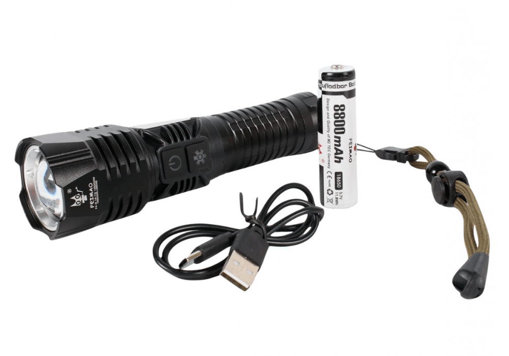 Фонарь FA-S18-TG Zoom+боковой+PB 1/18650 Type-C