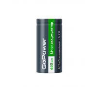 Аккум.RCR123A,Li16340 3.7V 650mAh без защиты GoPower