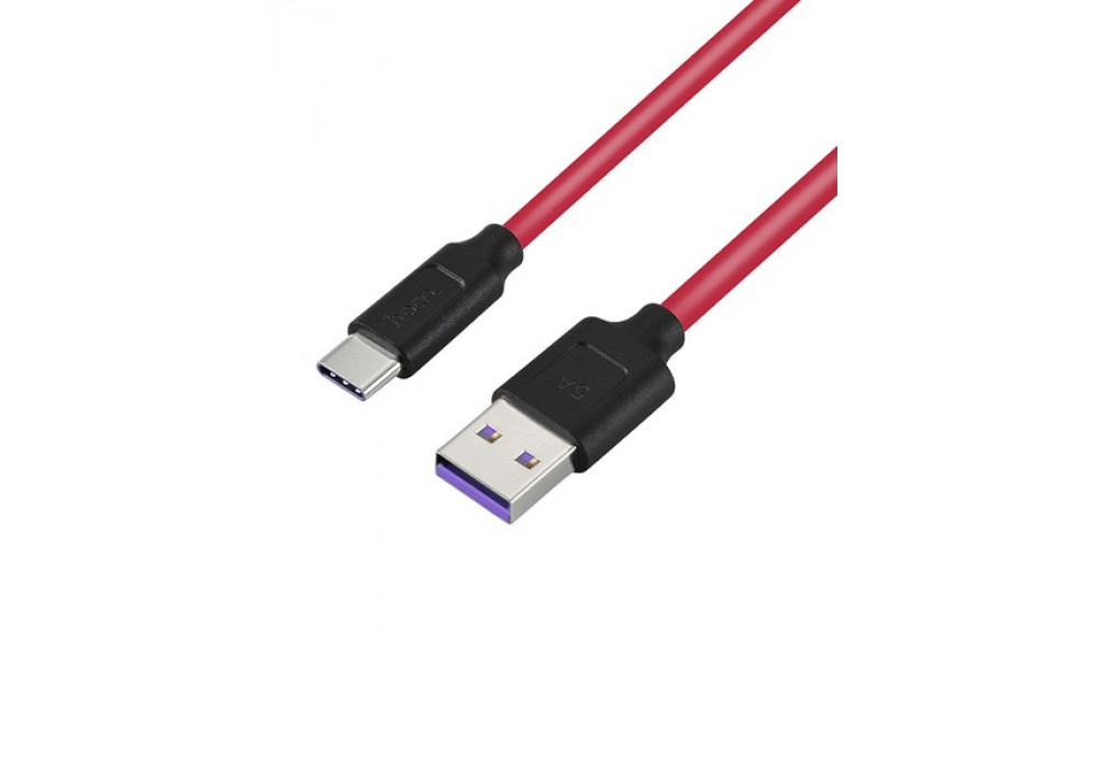 Шнур USB/TYPE-C HOCO X11,1.2м.5А,красный с черным
