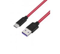 Шнур USB/TYPE-C HOCO X11,1.2м.5А,красный с черным