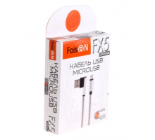 Шнур USB- micro 1м.FaisON FX5,угол,серебро