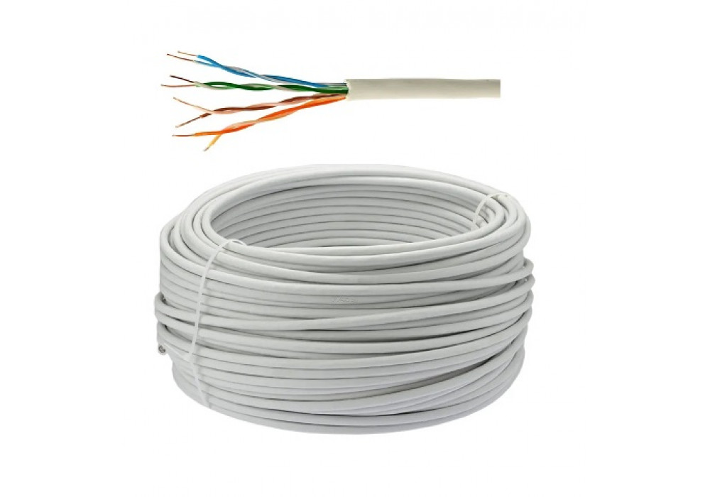 Кабель витая пара (внутрен.) (патч-корт) U/UTP 4x2x24AWG кат.5е solid CCA PVC,01-0043-3 PROCON