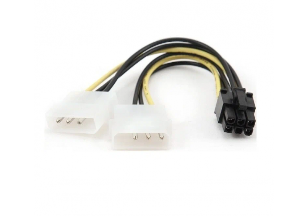 Кабель интерфейсный для видеокарты GG01 6pin to 2 molex 0.15m т/п