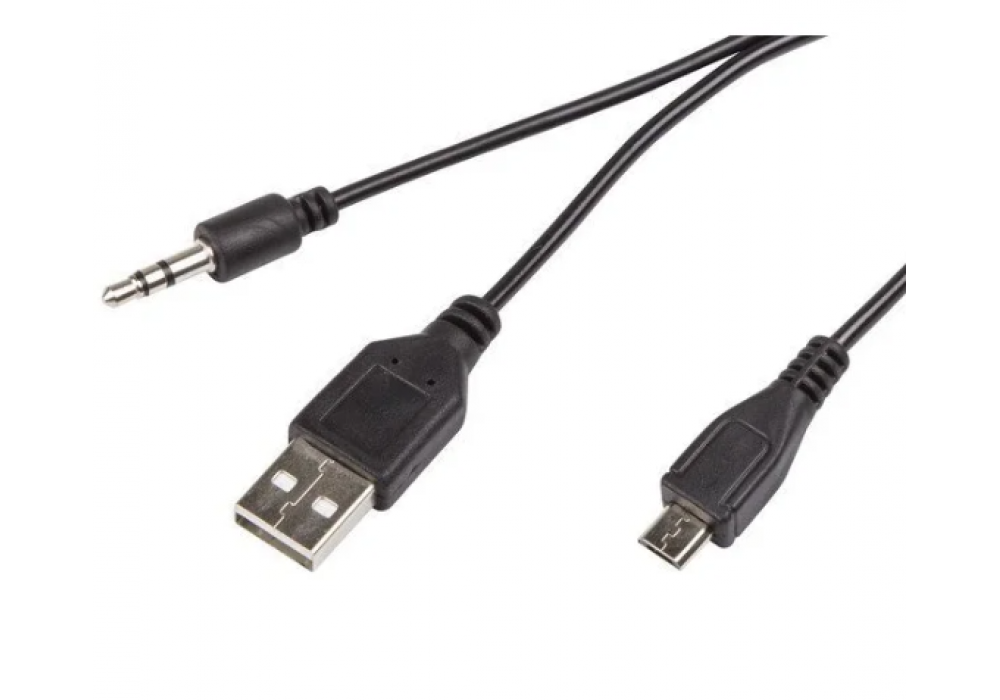 Шнур USB-AUX x micro USB 0.5м. (для колонок USB),18-4290