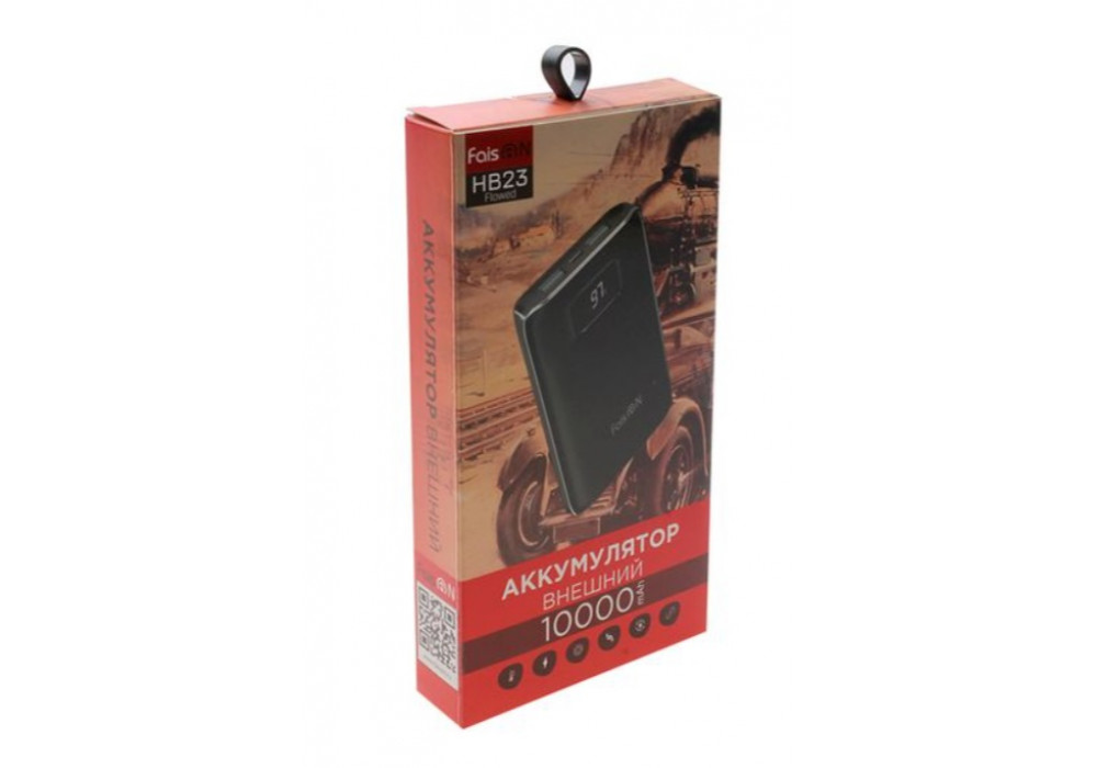 Аккум.внешний 10000mah FaisOn HB23,Flowed,черный