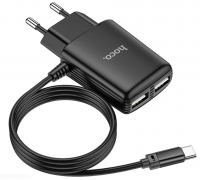 СЗУ IPhone 8pin 2.4A+2USB HOCO C82A Real power