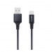 Шнур USB/TYPE-C 1м.FaisON HX14 ALUM,черный,ткань