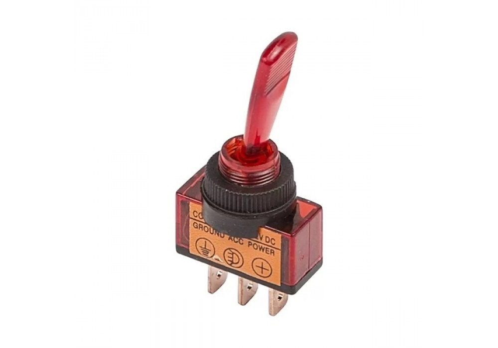 Тумблер АВТО 12V с подсветкой,06-0335-B,(ASW-13D)/36-4370