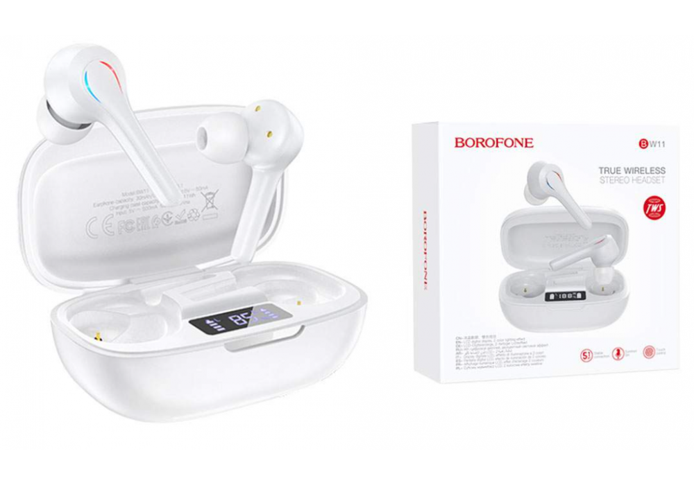 Наушники BT Borofone BW11 Graceful sound,TWS,черный
