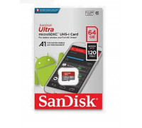 К.П. micro SD 64Gb SanDisk,Ultra,Class10,UHS-I R 140Mb/s б/а