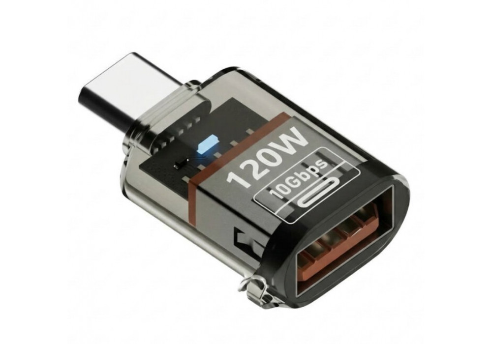 Переходник USB(гн)-Type-C(шт),WALKER WA-042,USB 3.1,120Вт,10Гб/с
