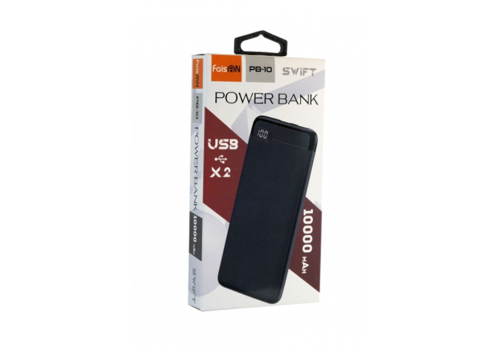 Аккум.внешний 10000mah FaisON PB-10,Swift,б/ч