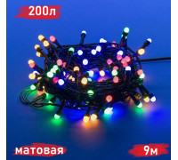 Гирлянда НИТЬ цветная мат.V5 200л.9м.черный кабель