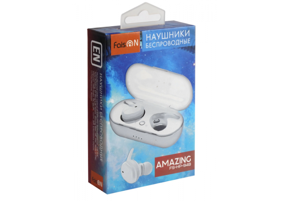 Наушники BT FaisON FS-HP-948,Amazing,PJ-TWS4,белый