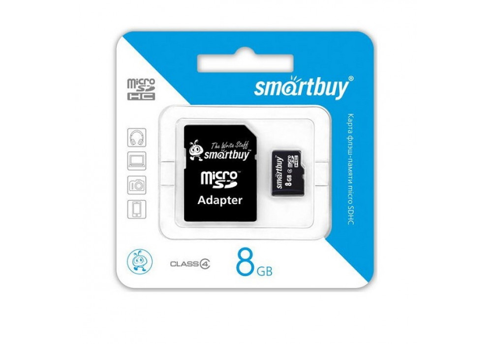 К.П. micro SD 8Gb Smartbuy class4+адап