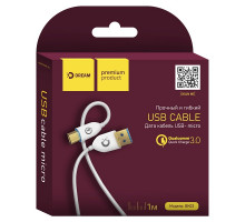 Шнур USB- micro 1м.DREAM QC3.0,U777,чёрный
