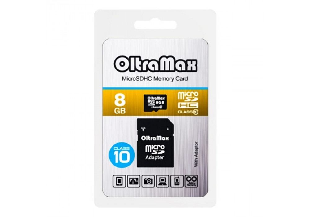 К.П. micro SD 8Gb OltraMax Class10 с/ад