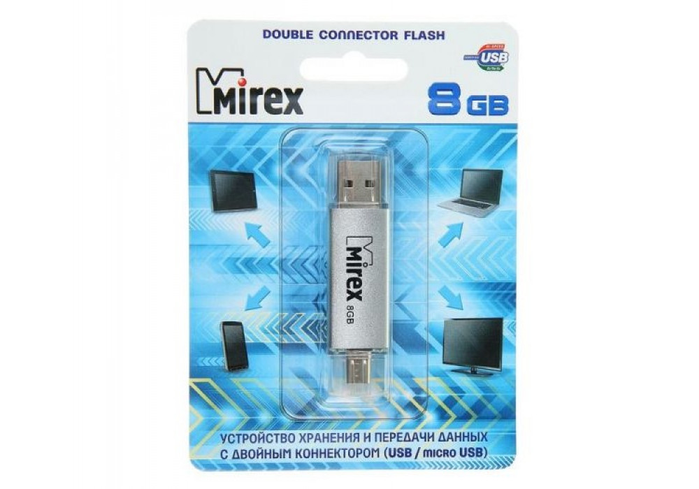 Флешка 8Gb USB Mirex SMART+OTG
