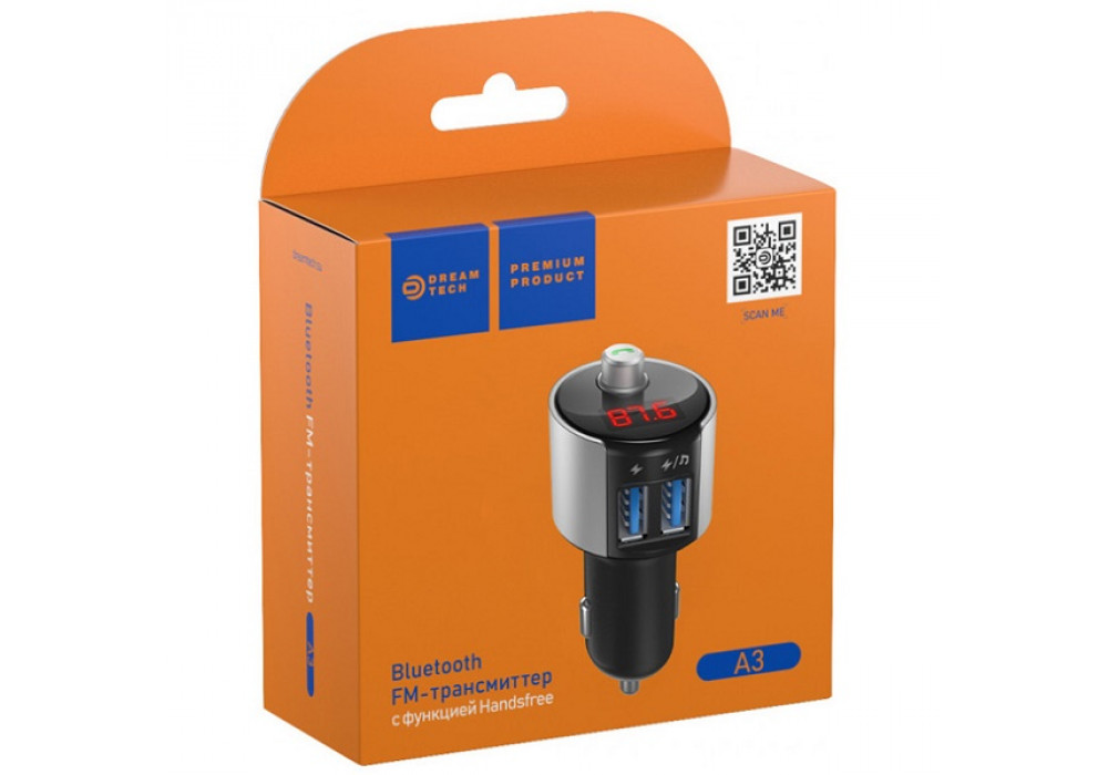 FM-трансмиттер BT A3,2USB,HF,LED,DREAM