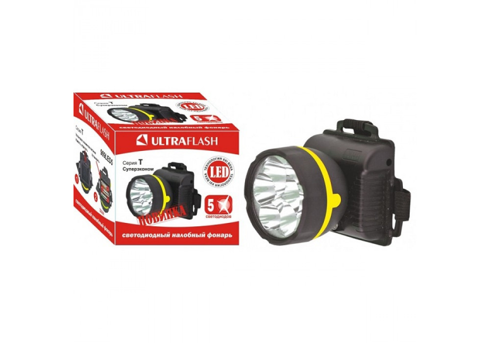 Фонарь налоб Ultraflash 909LED5,эконом