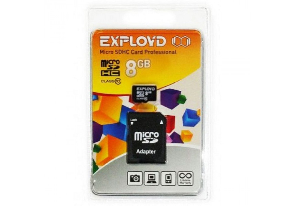 К.П. micro SD 8Gb Exployd Class10 с/ад