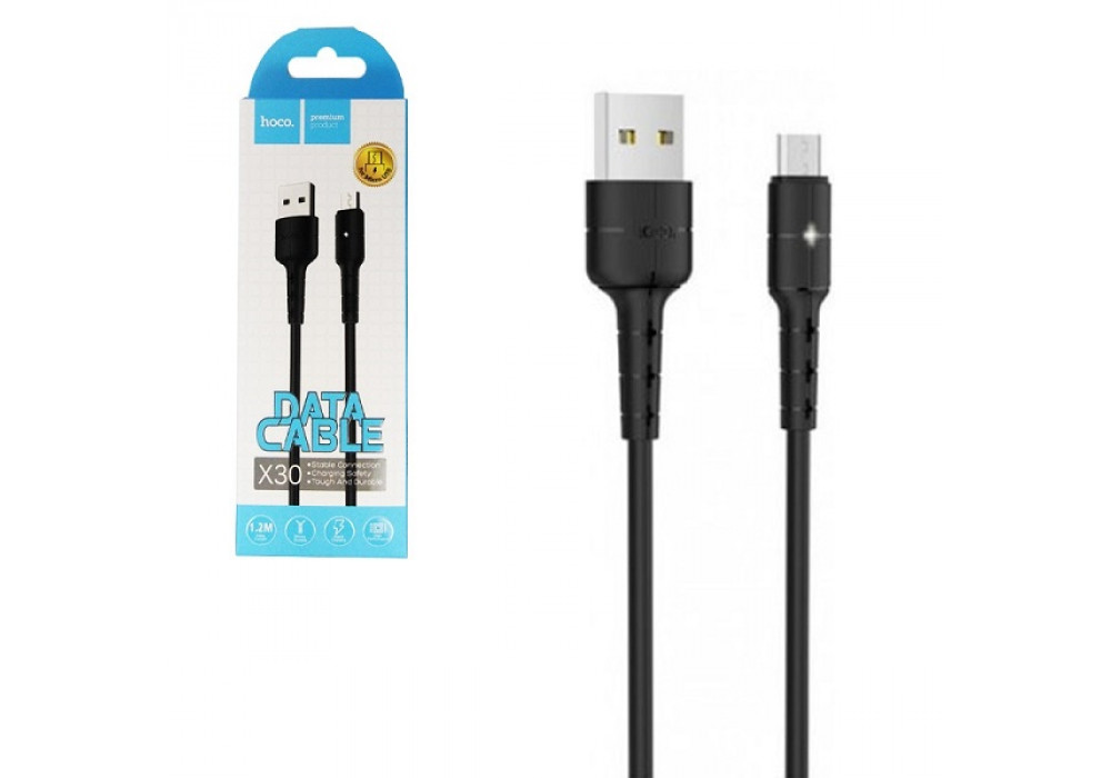 Шнур USB- micro 1.2м.HOCO X30,черный