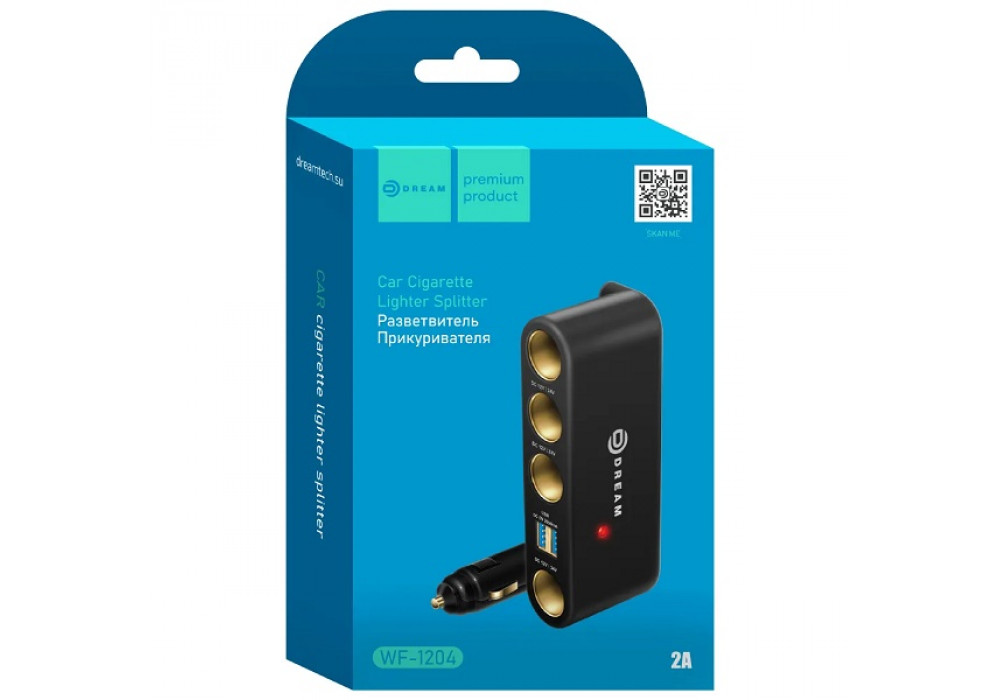 Разветв.прикур.4+2USB шнур WF-1204 DREAM