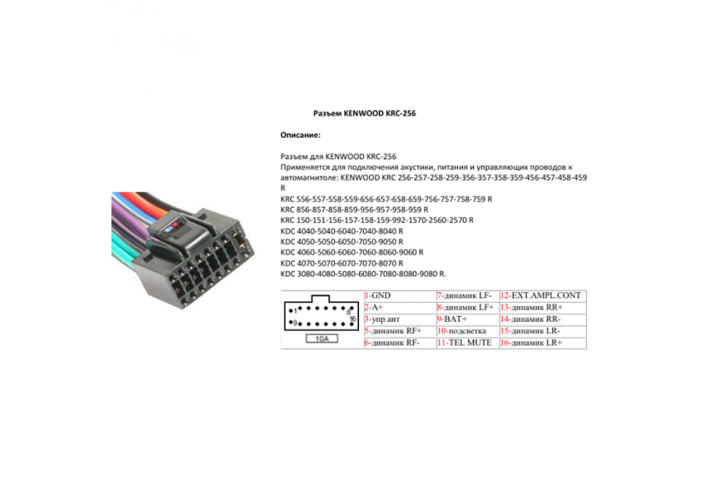 Разъем для автомагн KENWOOD 256/156,2170