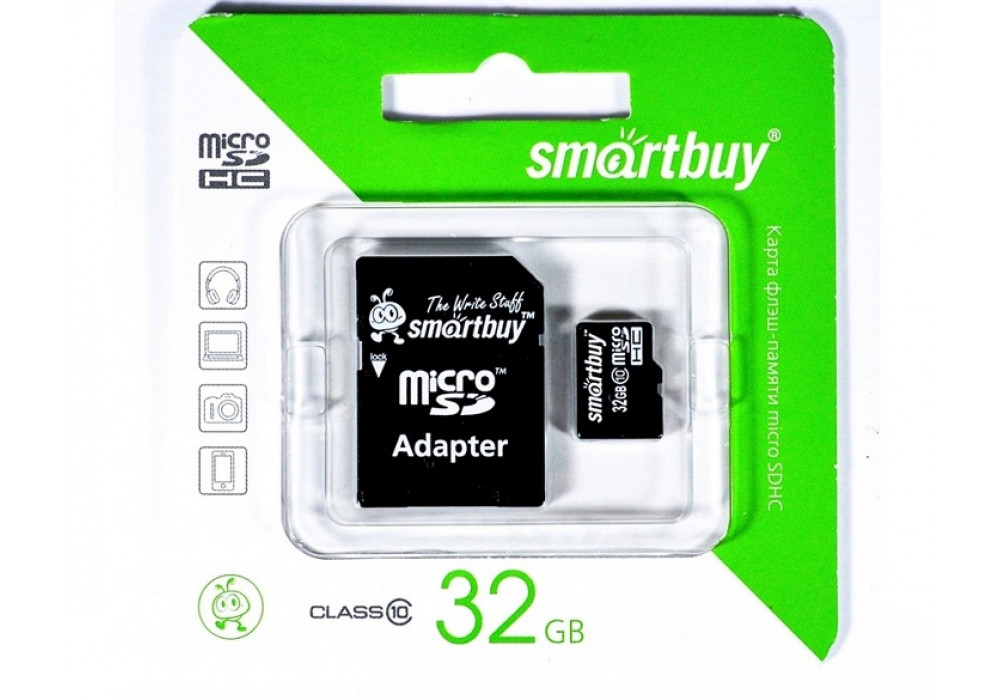 К.П. micro SD 32Gb SmartBuy Class10 с адап.