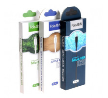 Шнур USB- micro 1м.FaisON HX20,2.1A,черный/белый