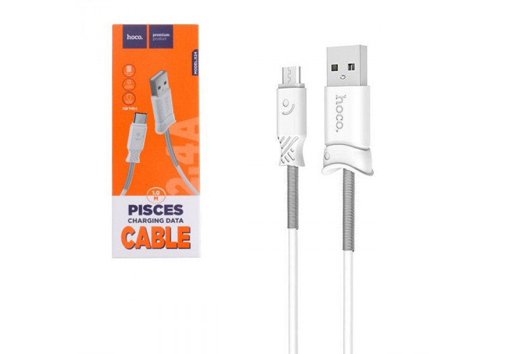 Шнур USB- micro 1м.HOCO X24 белый