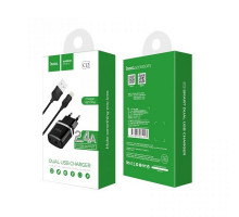 СЗУ 2.4A 2USB HOCO C12,Lightning черный