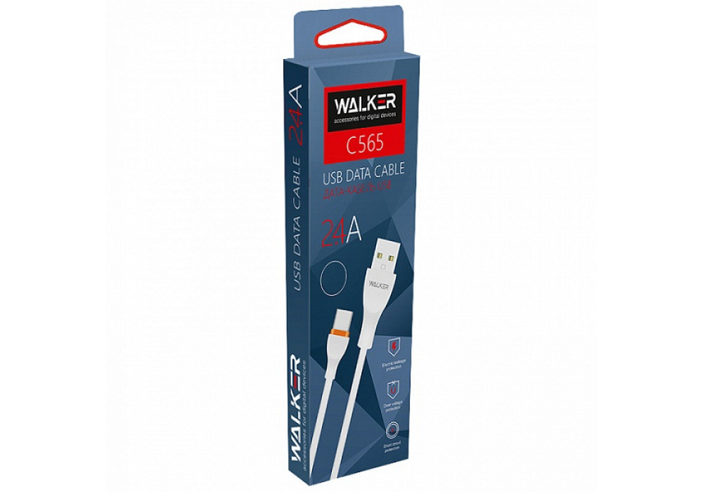 Кабель iPhone WALKER C565,(2.4A),черный