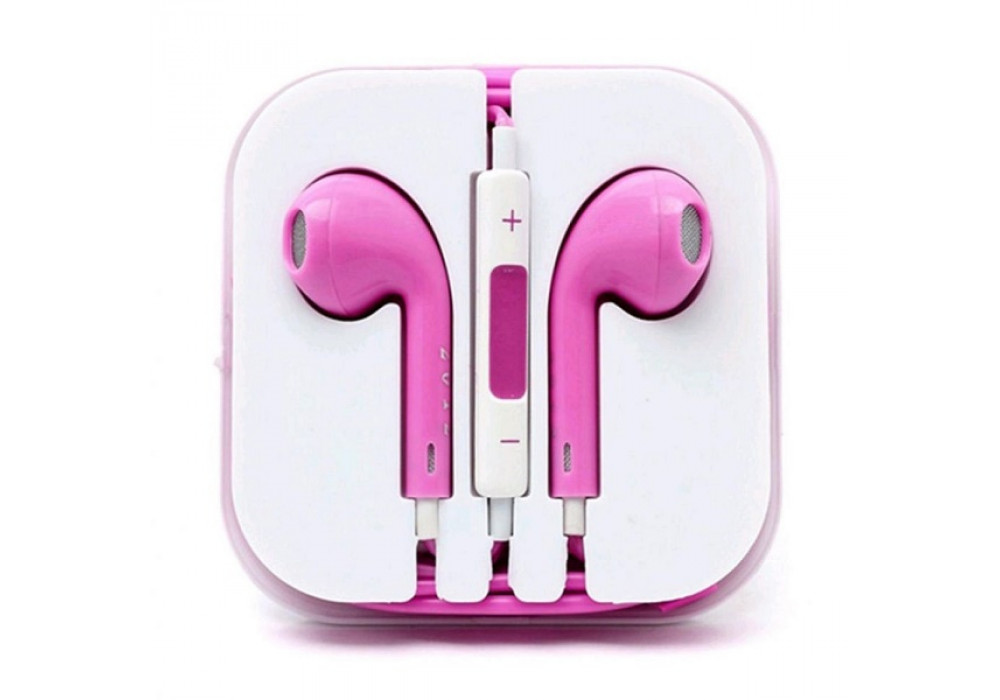 Наушники iPhone 5 розовый (реплика)