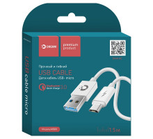 Шнур USB- micro 1.5м.DRM-MS03-02,QC3.0